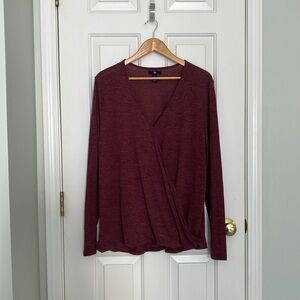 Gap wrap front long sleeve top XL